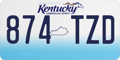 KY license plate 874TZD