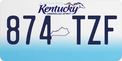 KY license plate 874TZF