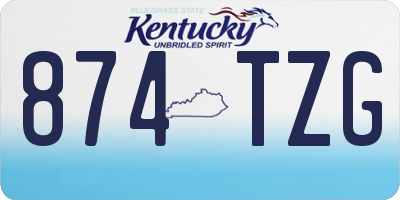 KY license plate 874TZG