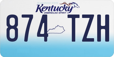 KY license plate 874TZH