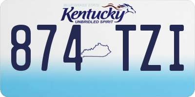 KY license plate 874TZI