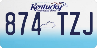 KY license plate 874TZJ