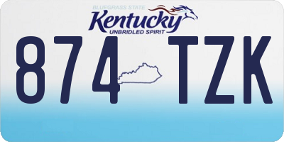 KY license plate 874TZK