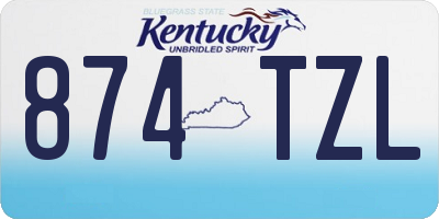 KY license plate 874TZL