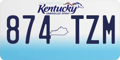 KY license plate 874TZM