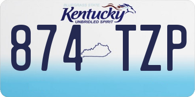 KY license plate 874TZP