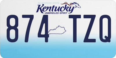 KY license plate 874TZQ