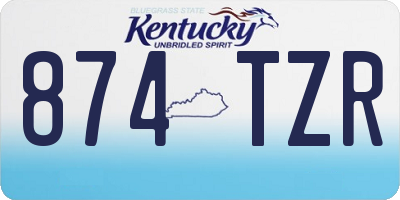 KY license plate 874TZR