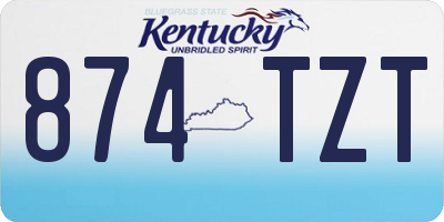 KY license plate 874TZT