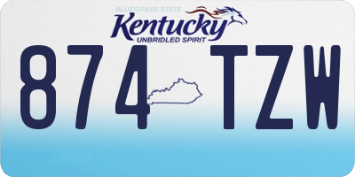 KY license plate 874TZW