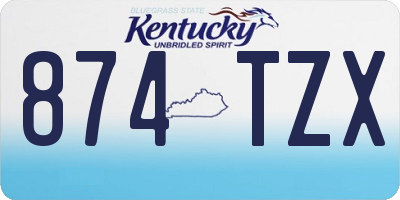 KY license plate 874TZX