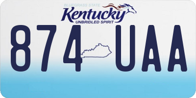 KY license plate 874UAA