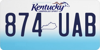 KY license plate 874UAB