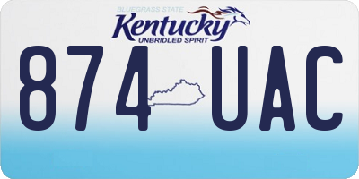 KY license plate 874UAC