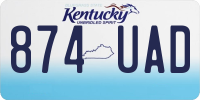 KY license plate 874UAD
