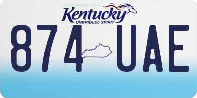 KY license plate 874UAE