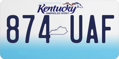 KY license plate 874UAF