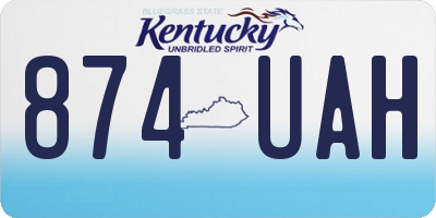 KY license plate 874UAH