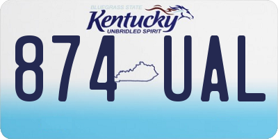 KY license plate 874UAL