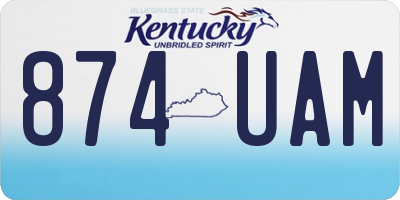 KY license plate 874UAM