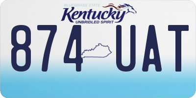 KY license plate 874UAT