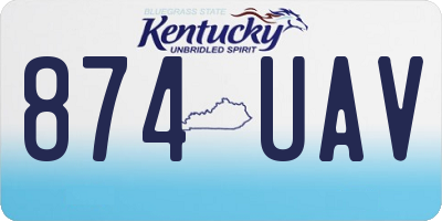KY license plate 874UAV
