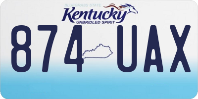 KY license plate 874UAX