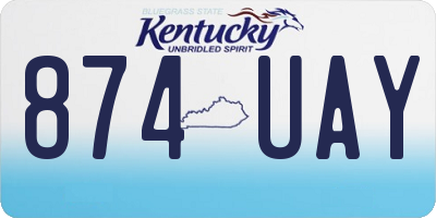 KY license plate 874UAY