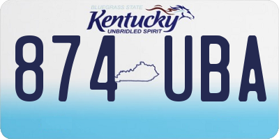 KY license plate 874UBA