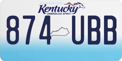 KY license plate 874UBB