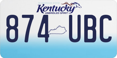 KY license plate 874UBC