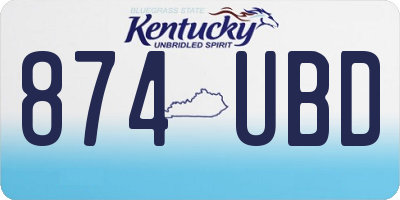KY license plate 874UBD