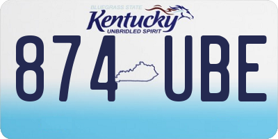 KY license plate 874UBE