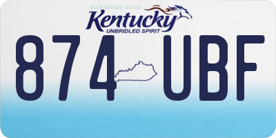 KY license plate 874UBF