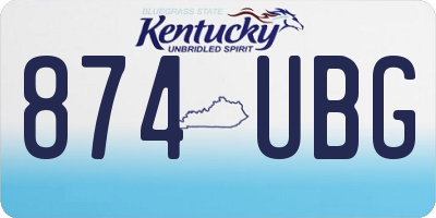 KY license plate 874UBG