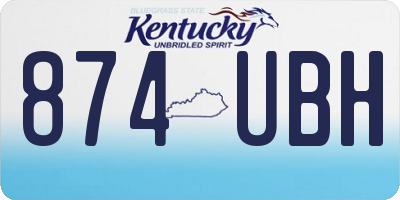 KY license plate 874UBH