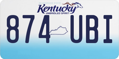 KY license plate 874UBI
