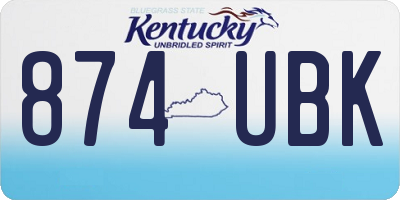 KY license plate 874UBK