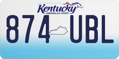 KY license plate 874UBL