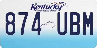 KY license plate 874UBM