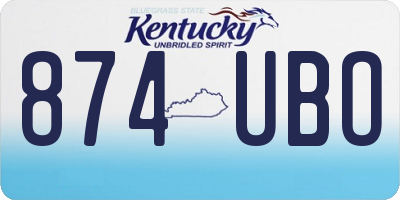 KY license plate 874UBO