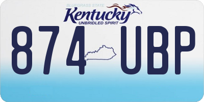 KY license plate 874UBP