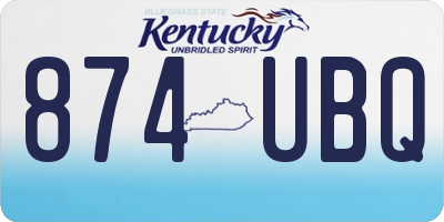 KY license plate 874UBQ