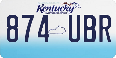 KY license plate 874UBR