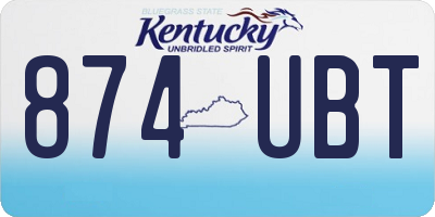 KY license plate 874UBT