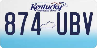 KY license plate 874UBV