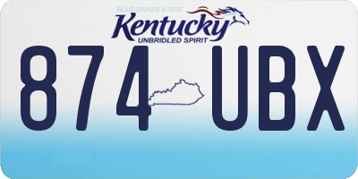 KY license plate 874UBX