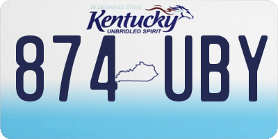 KY license plate 874UBY