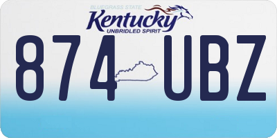 KY license plate 874UBZ