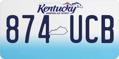 KY license plate 874UCB